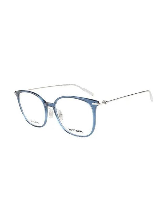 Square Acetate Eyeglasses Blue Silver - MONTBLANC - BALAAN 2