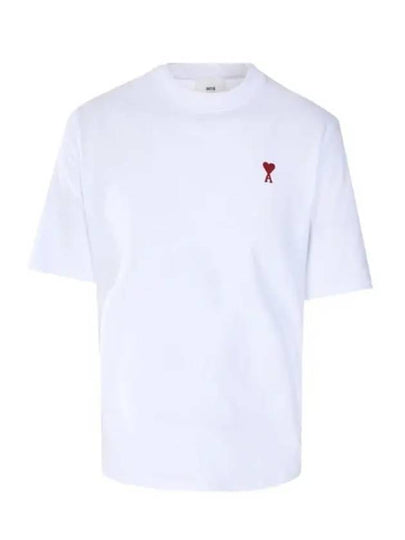 Small Heart Logo Boxy Fit Short Sleeve T-Shirt White - AMI - BALAAN 2