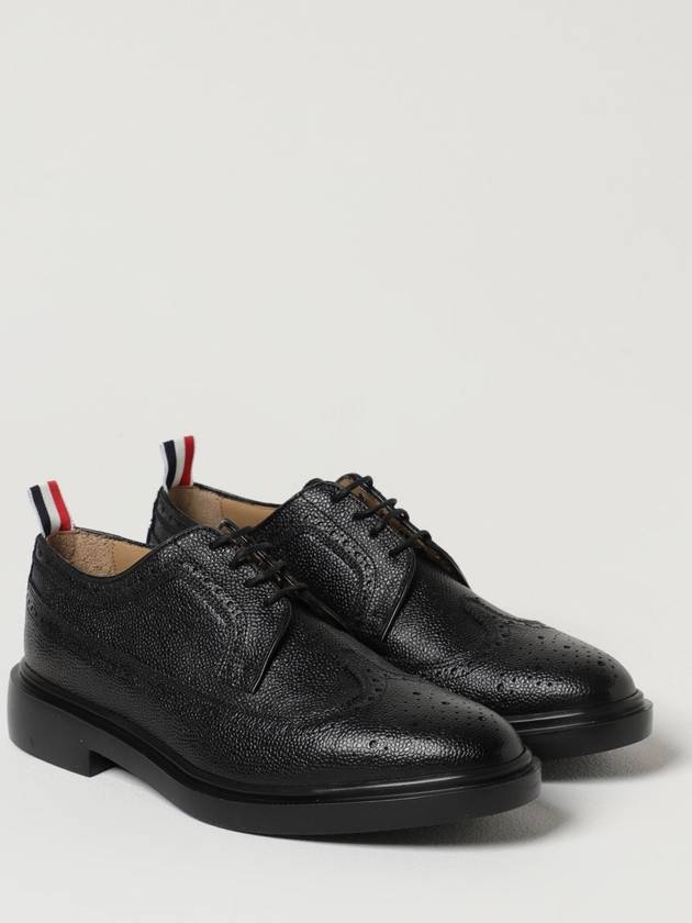 Men's Classic Long Wing Brogue Lace Up Brogue Shoes Black - THOM BROWNE - BALAAN 3