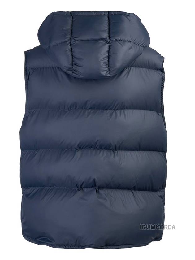 Triomphe Patch Hooded Down Vest Light Navy - CELINE - BALAAN 4