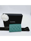 Caviar Snap Flap Card Wallet Holder Jean Mint Green CC Crush AP3978 - CHANEL - BALAAN 4