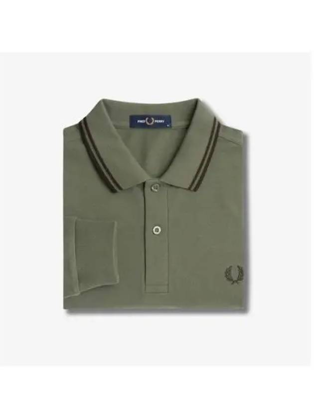 Fred Perry M3636 Long Sleeve Twin Tip Shirt Laurelless Green Night AFPM2433636 W49 - FRED PERRY - BALAAN 1