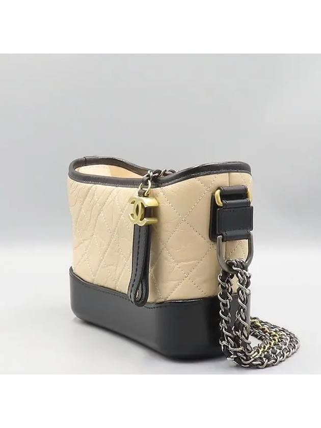 A91810 Beige Leather Gabrielle Hobo Small Chain Shoulder and Crossbag - CHANEL - BALAAN 3