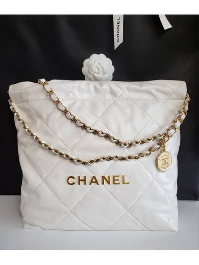 22 Shiny Calfskin Small Shoulder Bag White - CHANEL - BALAAN 2