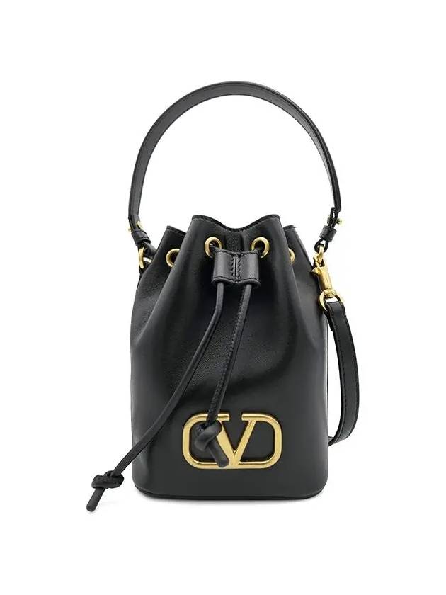 V Logo Bucket Bag Black - VALENTINO - BALAAN 3