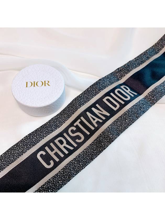 Oblique Mitzah Silk Twill Scarf Navy - DIOR - BALAAN 8