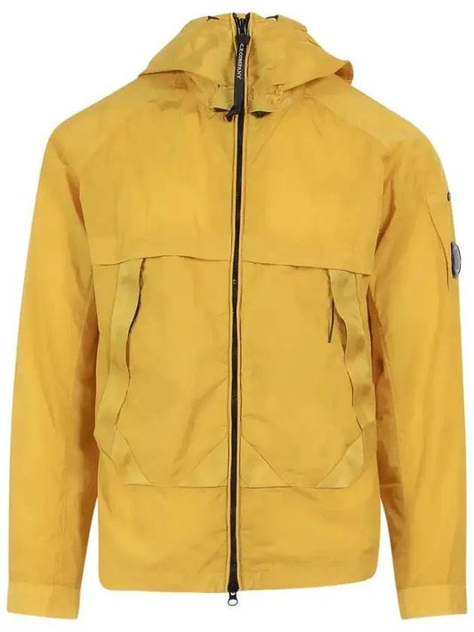 Lens Wappen Patch Hooded Jacket Yellow - CP COMPANY - BALAAN.