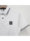 Stretch Cotton Pique Short Sleeve Polo Shirt White - STONE ISLAND - BALAAN 10