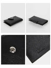 Triangle Logo Saffiano Flap Card Wallet Black - PRADA - BALAAN 4