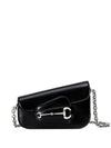 Horsebit 1955 Mini Leather Shoulder Bag Black - GUCCI - BALAAN 1