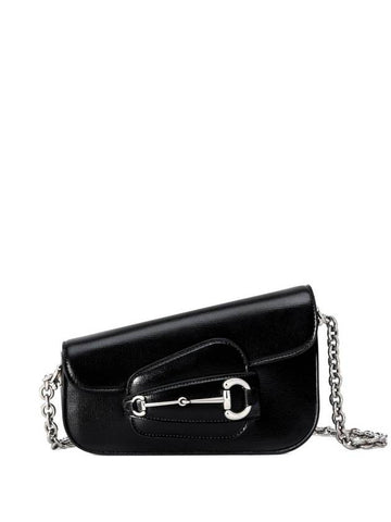 Horsebit 1955 Mini Leather Shoulder Bag Black - GUCCI - BALAAN 1