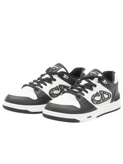 Oblique Detail Leather Low Top Sneakers White Black - DIOR - BALAAN 2