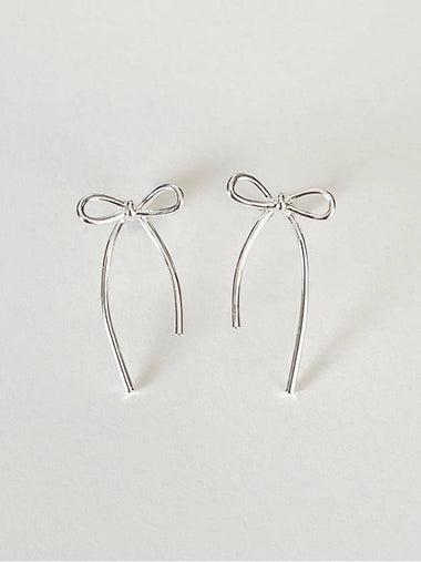 Women's Bow Drop Earrings Silver - ELYONA - BALAAN 1