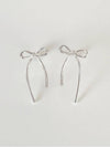 Women's Bow Drop Earrings Silver - ELYONA - BALAAN 2