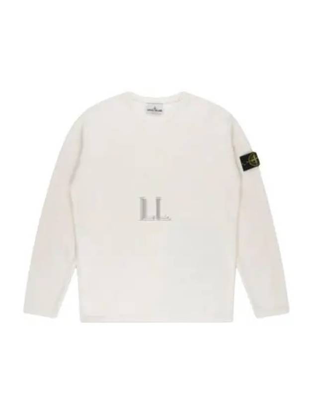 Wappen Patch Crew Neck Knit Top White - STONE ISLAND - BALAAN 2