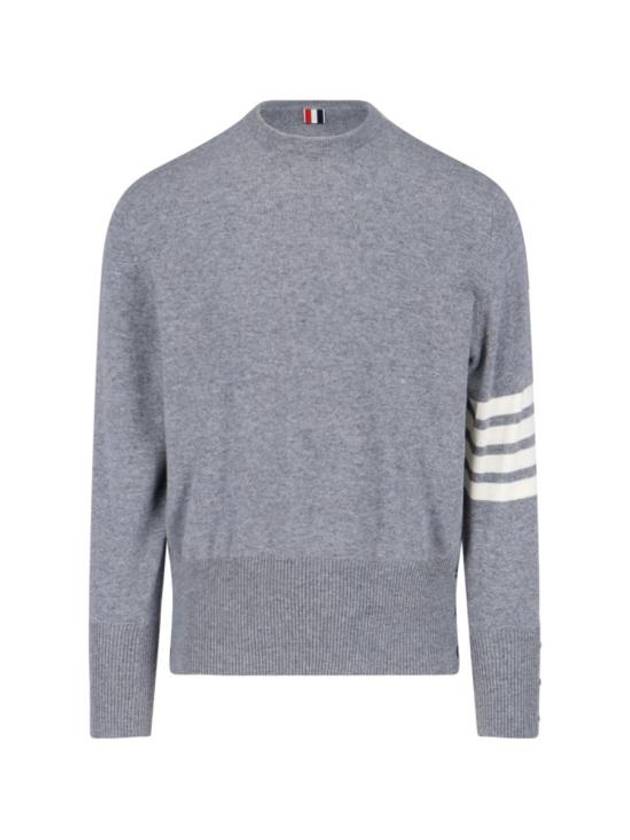 Diagonal Classic Cashmere Knit Top Light Grey - THOM BROWNE - BALAAN 2