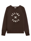 Women s Triomphe Cotton Fleece Sweatshirt Kakao - CELINE - BALAAN 1