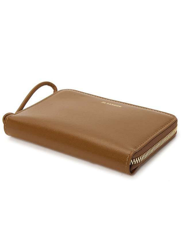 Around Zipper Leather Half Wallet Brown - JIL SANDER - BALAAN 4