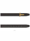 T Logo Reversible Leather Belt Black Brown - TOM FORD - BALAAN 3