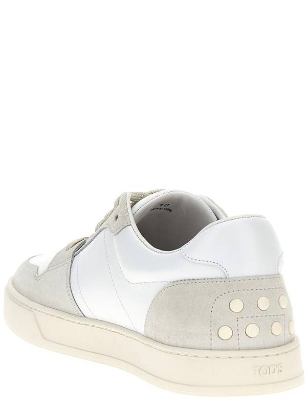 Suede Leather Low Top Sneakers White - TOD'S - BALAAN 4