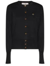 Bea Logo Wool Cardigan Black - VIVIENNE WESTWOOD - BALAAN 2