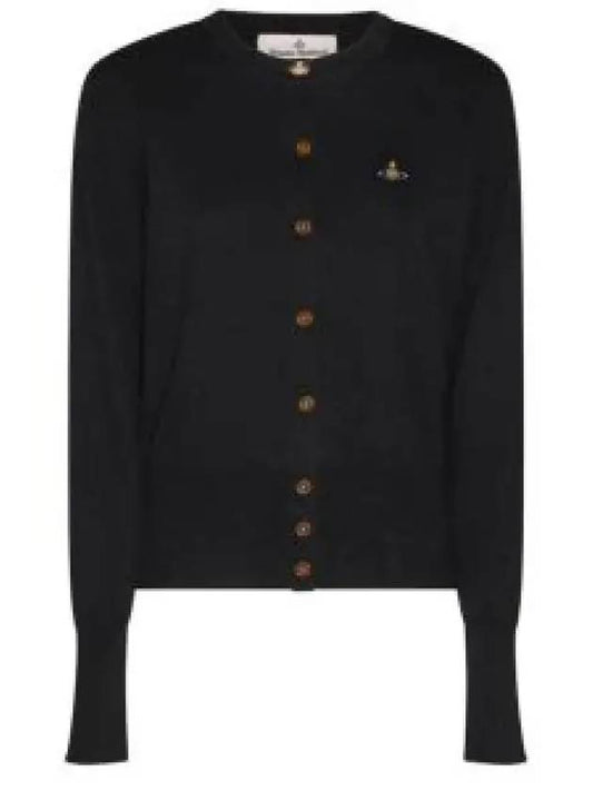 Bea Logo Wool Cardigan Black - VIVIENNE WESTWOOD - BALAAN 2