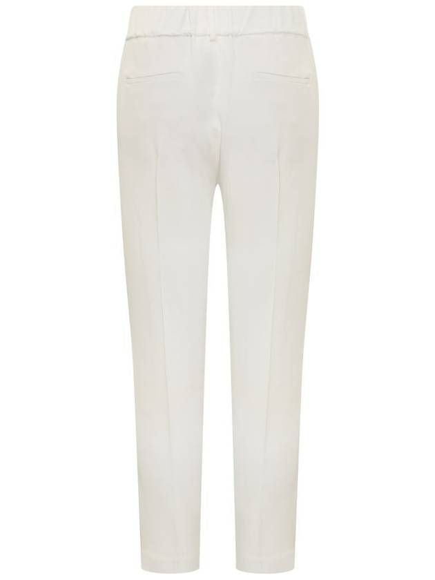 Women's Slim Fit Straight Pants White - BRUNELLO CUCINELLI - BALAAN 3