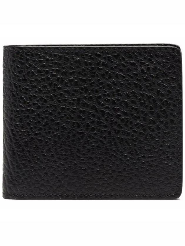 Stitched Leather Bifold Half Wallet Black - MAISON MARGIELA - BALAAN 4