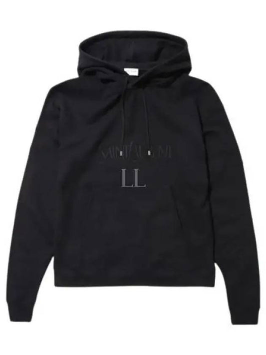 Front Logo Cotton Hood Black - SAINT LAURENT - BALAAN 2