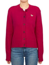 Baby Fox Patch Wool Cardigan Fuchsia - MAISON KITSUNE - BALAAN 3