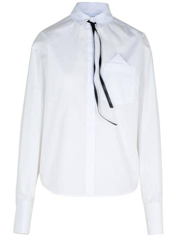 Sportmax 'Chalk' White Cotton Shirt - MAX MARA SPORTMAX - BALAAN 1