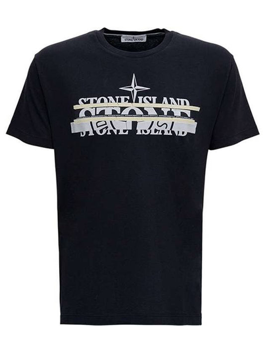 Band Multi Logo Short Sleeve T-Shirt Black - STONE ISLAND - BALAAN 2