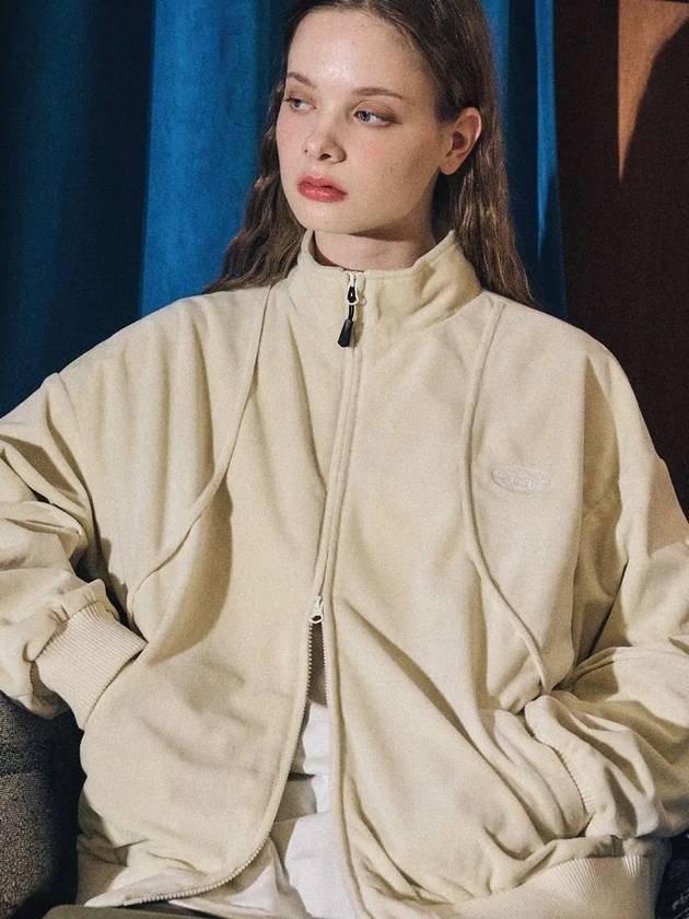 Velvet Racing Track Jacket Cream - CPGN STUDIO - BALAAN 1