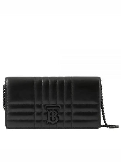 Women's Lola Detachable Strap Quilted Leather Long Wallet Black - BURBERRY - BALAAN 2