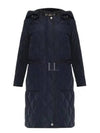 Women's Detachable Hooded Diamond Quilted Long Padding Coral Navy - BURBERRY - BALAAN 2