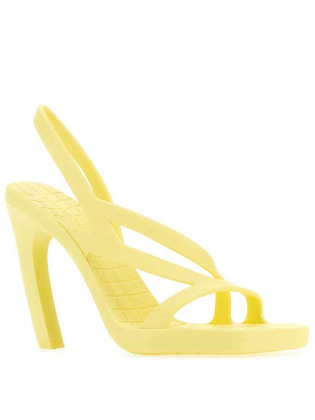 Women's Jimbo Rubber Slingback Sandals Heel Yellow - BOTTEGA VENETA - BALAAN 3