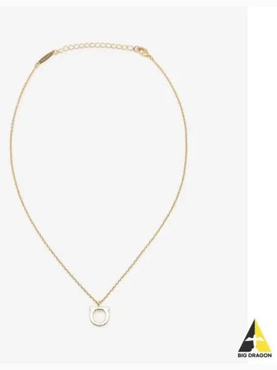 Gancini Large Necklace Brass & Gold - SALVATORE FERRAGAMO - BALAAN 2