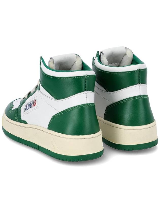 Women's Medalist Leather High Top Sneakers White Green - AUTRY - BALAAN 5