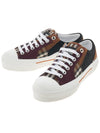 Vintage Check Cotton Neoprene Low Top Sneakers Dark Birch Brown - BURBERRY - BALAAN.