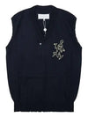 Embroidered Wool Vest Black - MAISON MARGIELA - BALAAN 2