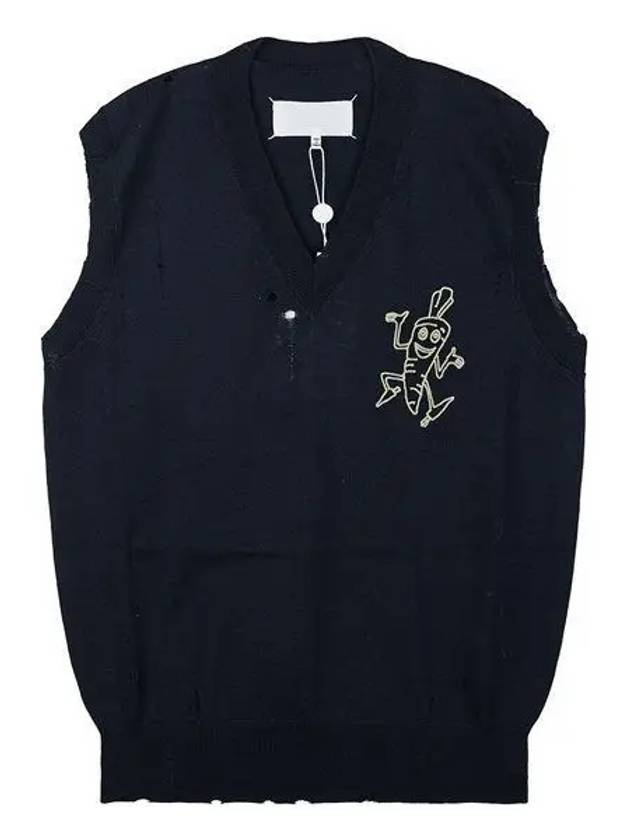 Embroidered Wool Vest Black - MAISON MARGIELA - BALAAN 2