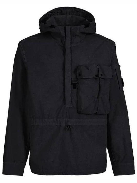 Lens Wappen Oversized Shirt Hooded Anorak Black - CP COMPANY - BALAAN 2