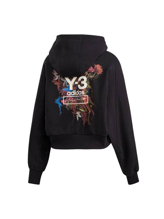 Toketa Print Crop Hoodie Black - Y-3 - BALAAN 1