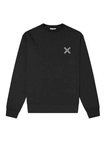 Cross Small Logo Sweatshirt Black - KENZO - BALAAN 1