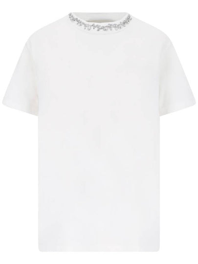 Crystal Neck Point Short Sleeve T-Shirt White - GOLDEN GOOSE - BALAAN 2