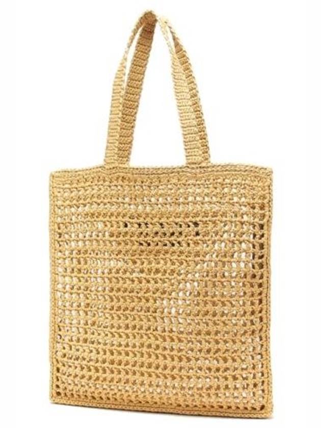 Logo Crochet Tote Bag Beige - PRADA - BALAAN 4