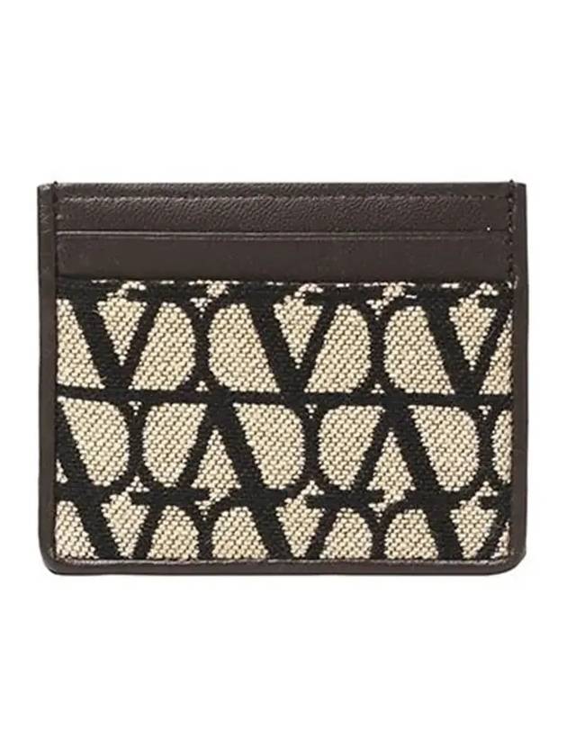 Iconograph Logo Print Card Wallet Brown - VALENTINO - BALAAN 6