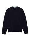 Crew Neck Merino Wool Knit Top Navy - LACOSTE - BALAAN 2