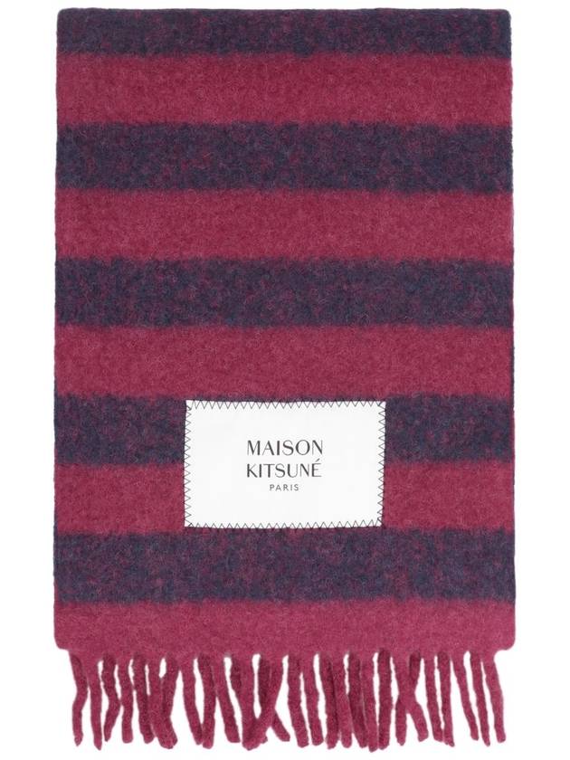 Rugby Stripe Muffler Red - MAISON KITSUNE - BALAAN 2