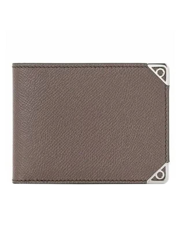 Slim Gancini Half Wallet Brown - SALVATORE FERRAGAMO - BALAAN 1